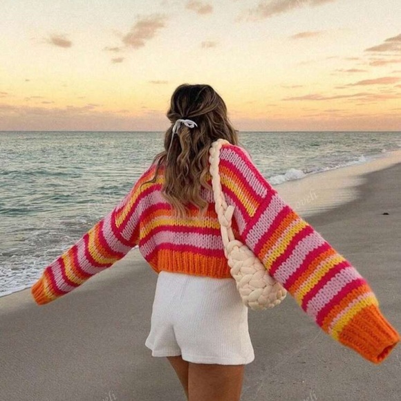 Women´s Fashionable Color Block Long Sleeve Contrast...